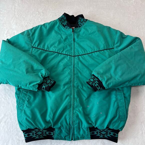 Comfy Casual Aztec Southwestern Women's Jacket Green Black Size 16 Large - Picture 1 of 12